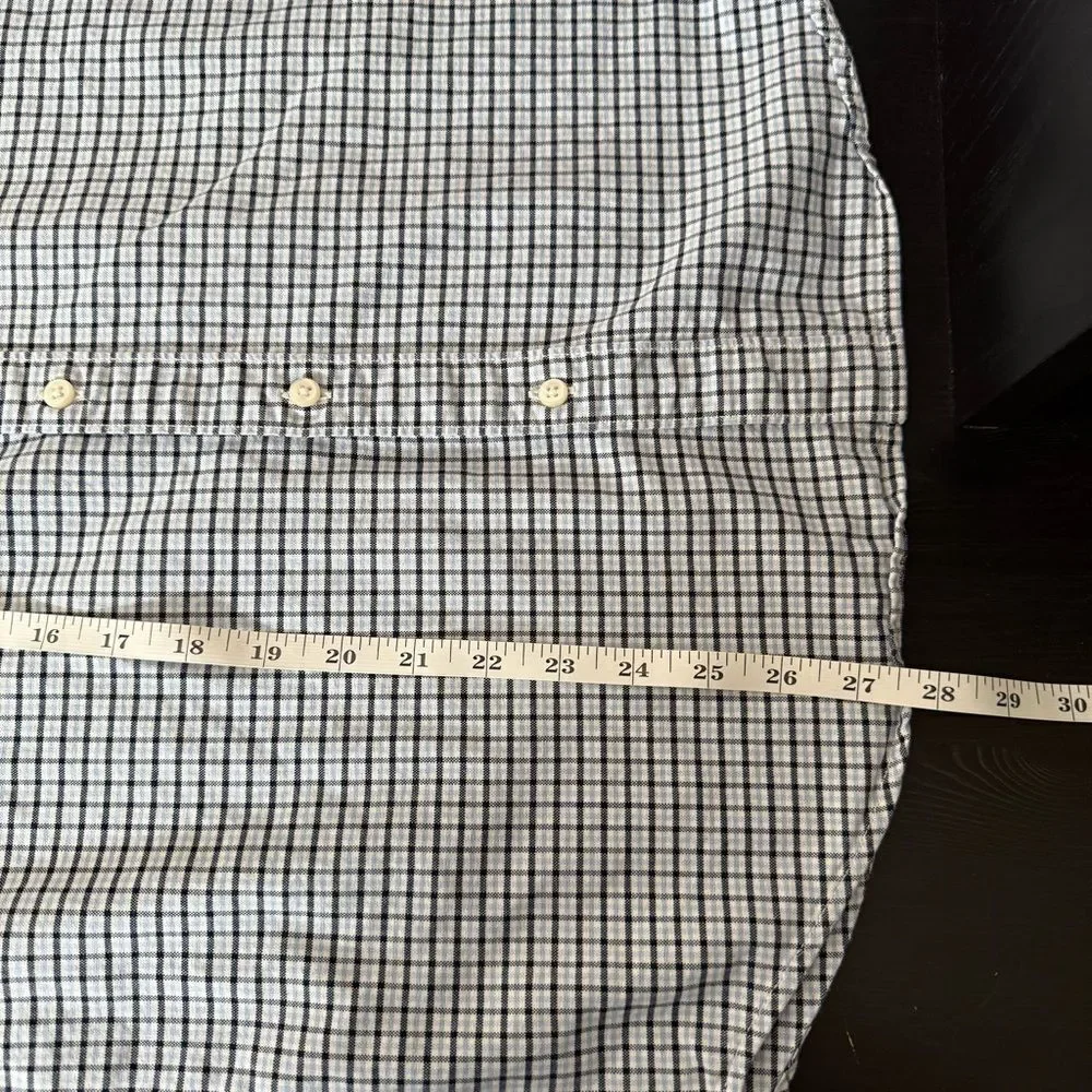 J Crew Oxford Shirt Mens Sz M Gingham Slim Fit 100% Cotton Preppy Office Career